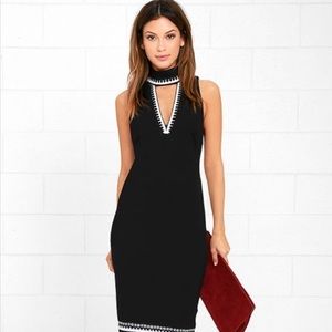 Elliatt bodycon dress Black and white embroidered seen on RHOC